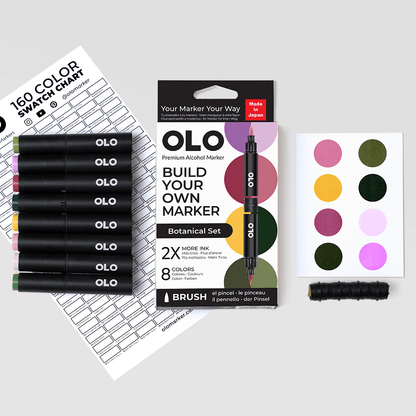 OLO 8 Color Brush Botanical Set - Honey Bee Stamps