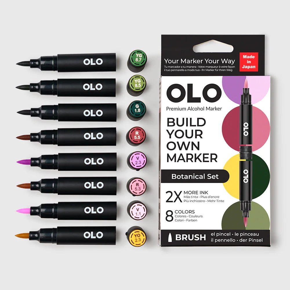 OLO 8 Color Brush Botanical Set - Honey Bee Stamps
