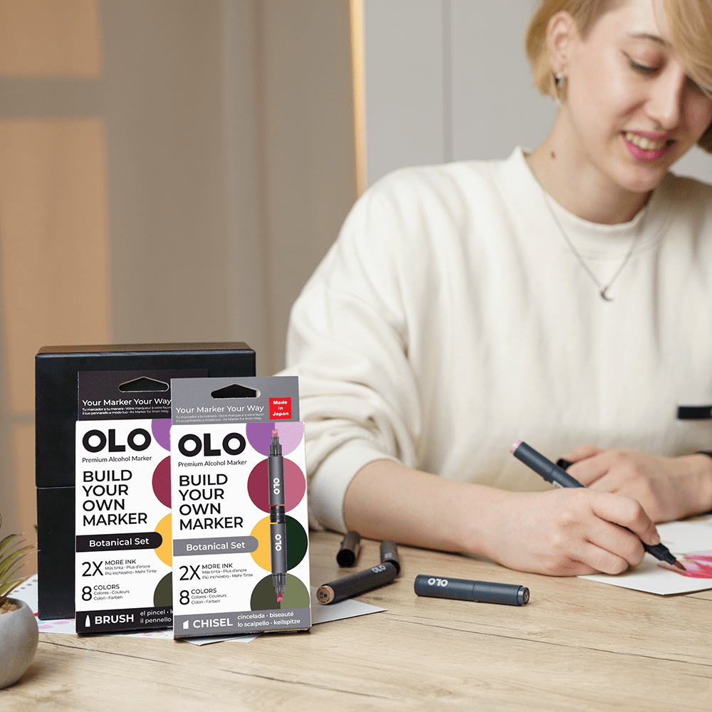 OLO 8 Color Brush Botanical Set - Honey Bee Stamps