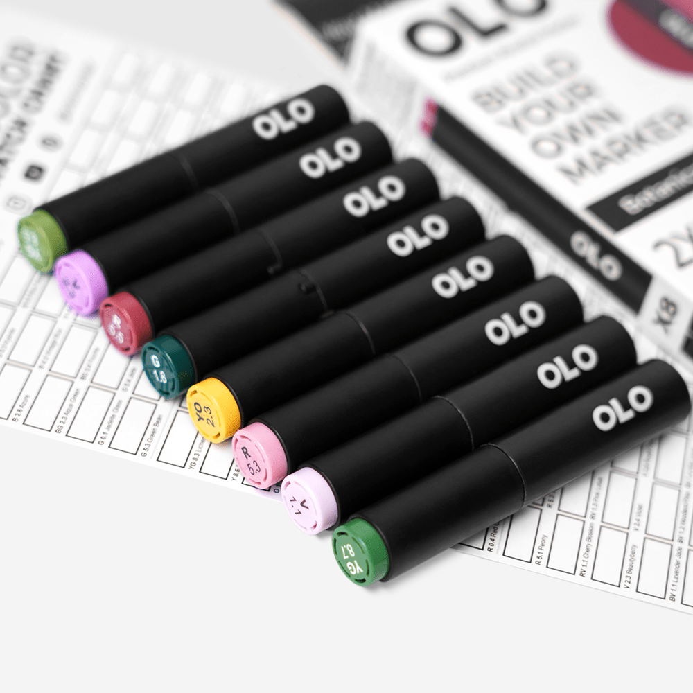 OLO 8 Color Brush Botanical Set - Honey Bee Stamps