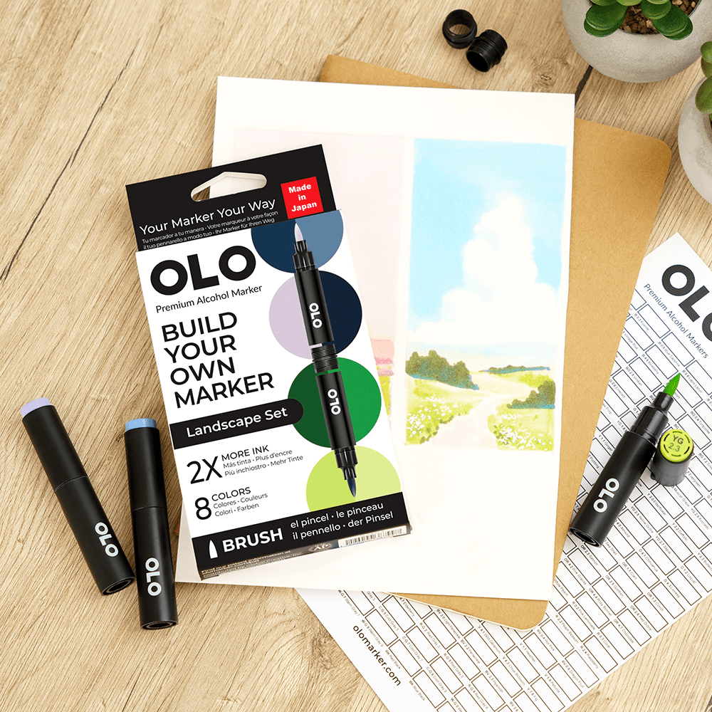 OLO 8 Color Brush Landscape Set - Honey Bee Stamps