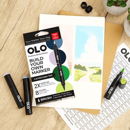 OLO 8 Color Brush Landscape Set - Honey Bee Stamps