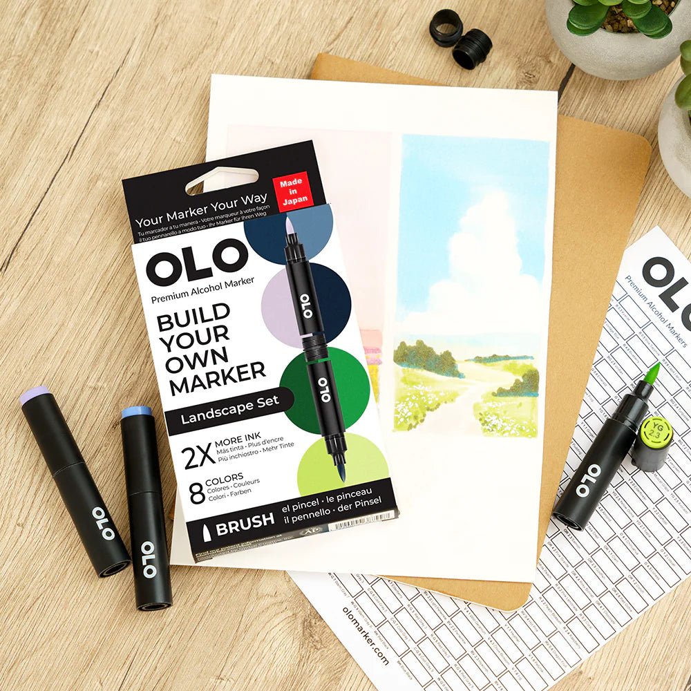 OLO 8 Color Brush Landscape Set - Honey Bee Stamps