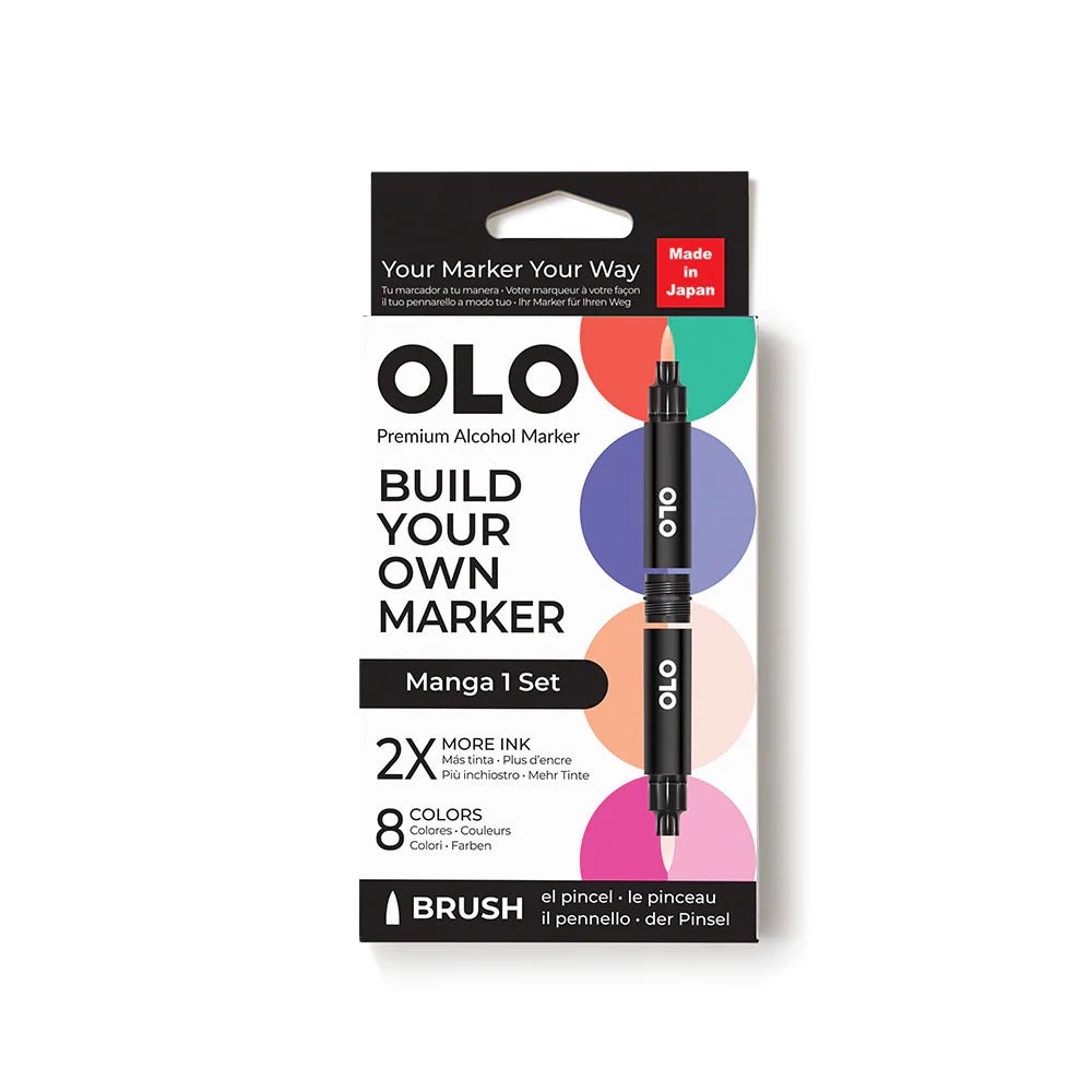 OLO 8 Color Brush Manga 1 Set - Honey Bee Stamps