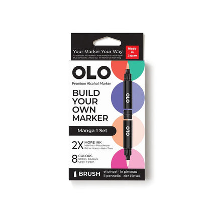 OLO 8 Color Brush Manga 1 Set - Honey Bee Stamps
