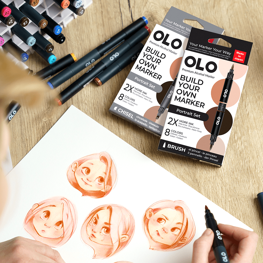 OLO 8 Color Brush Portrait Set - Honey Bee Stamps