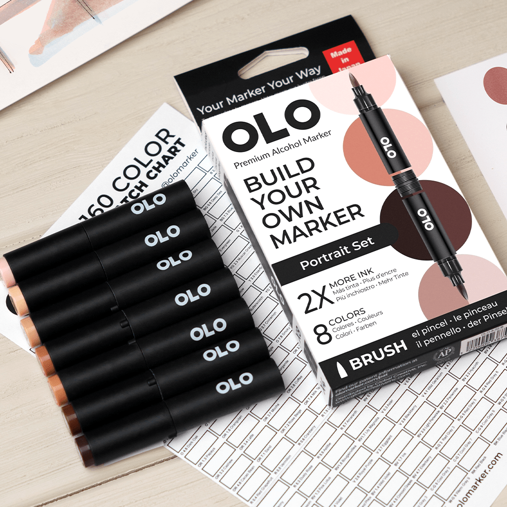 OLO 8 Color Brush Portrait Set - Honey Bee Stamps