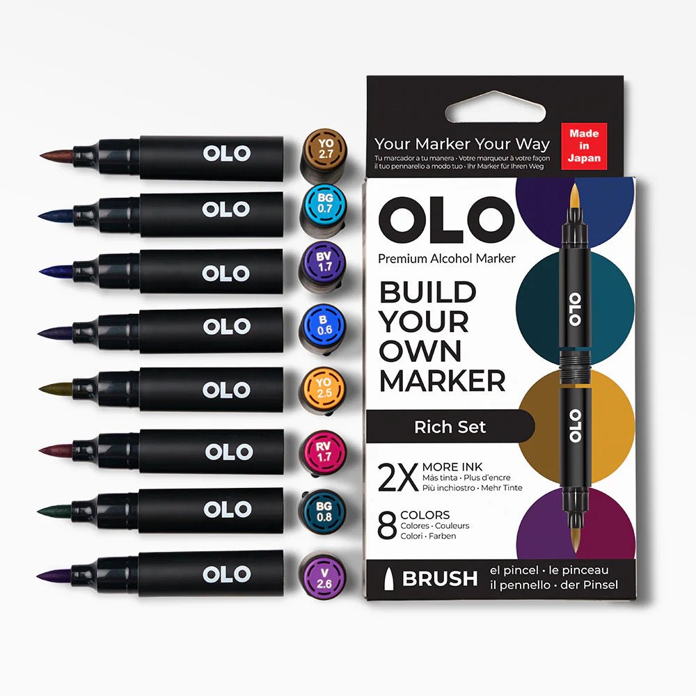 OLO 8 Color Brush Rich Set - Honey Bee Stamps