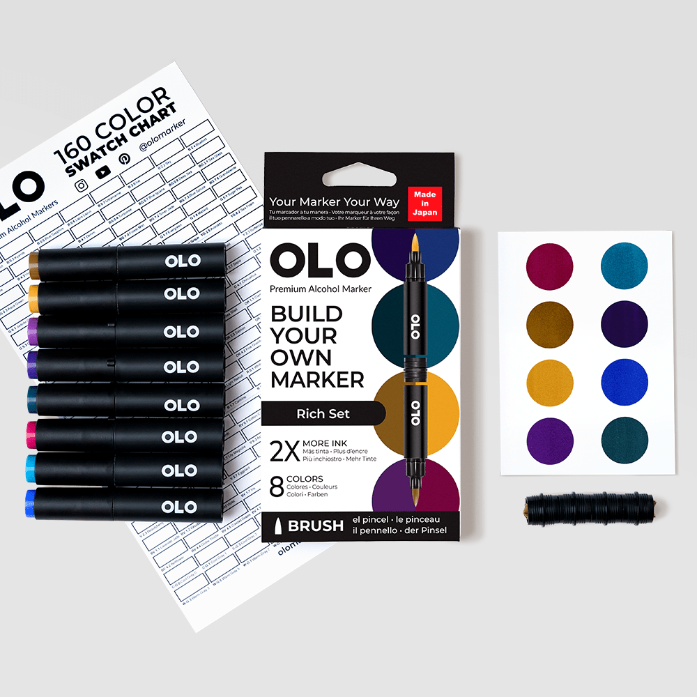 OLO 8 Color Brush Rich Set - Honey Bee Stamps