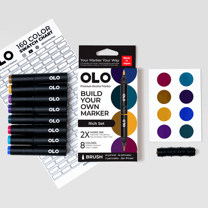 OLO 8 Color Brush Rich Set - Honey Bee Stamps