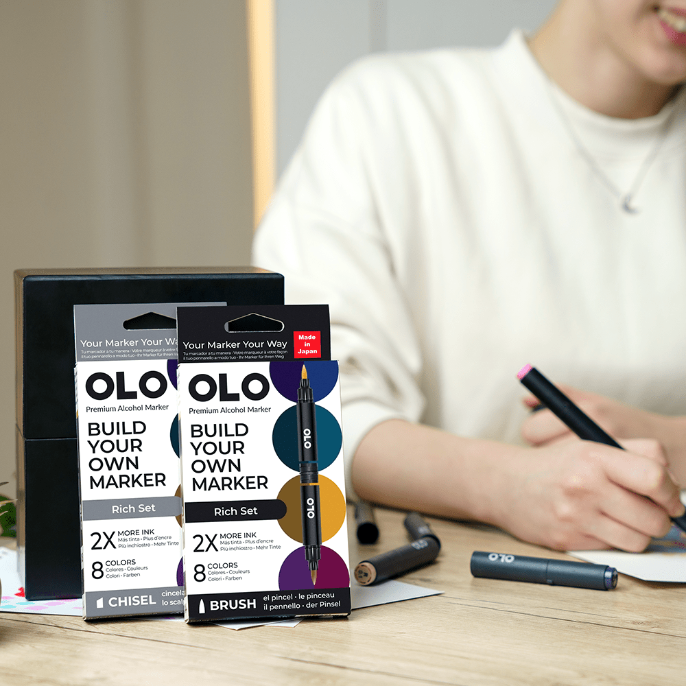 OLO 8 Color Brush Rich Set - Honey Bee Stamps