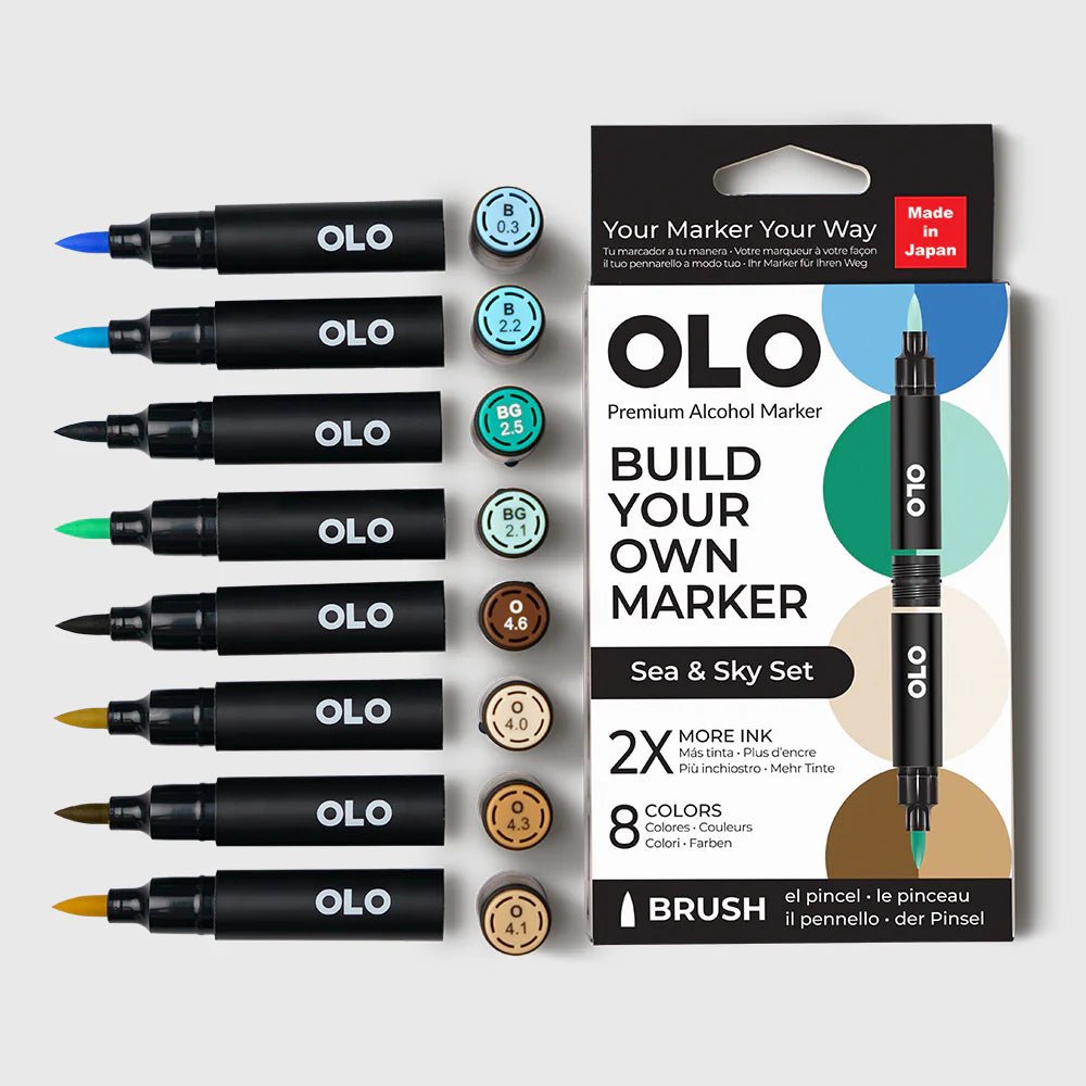 OLO 8 Color Brush Sea & Sky Set - Honey Bee Stamps