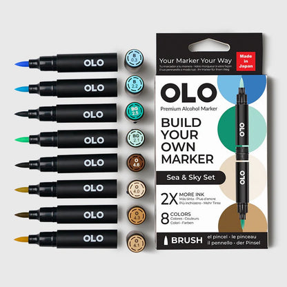 OLO 8 Color Brush Sea & Sky Set - Honey Bee Stamps