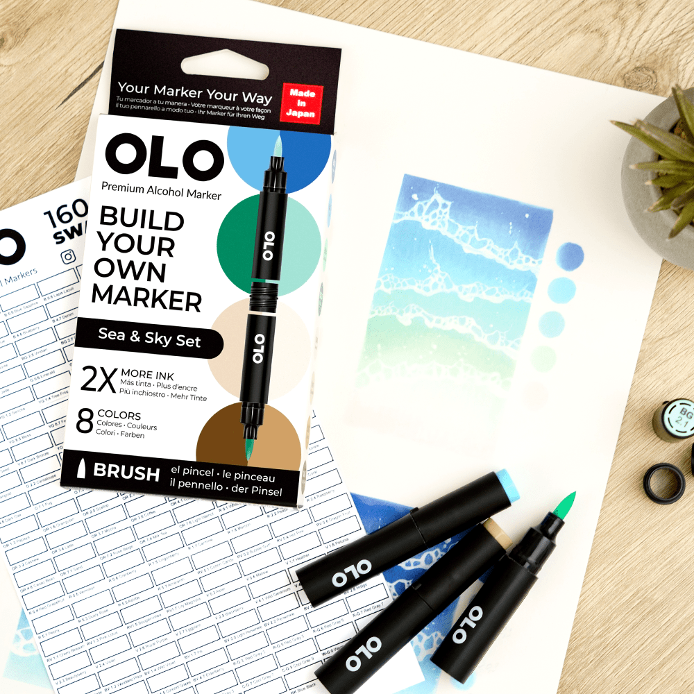 OLO 8 Color Brush Sea & Sky Set - Honey Bee Stamps