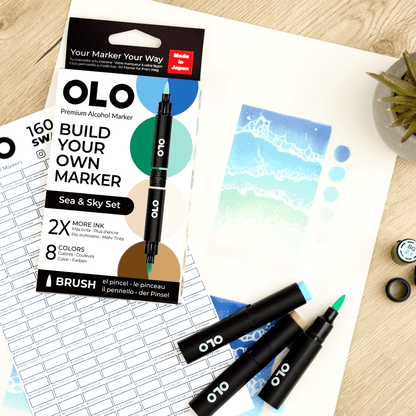 OLO 8 Color Brush Sea & Sky Set - Honey Bee Stamps
