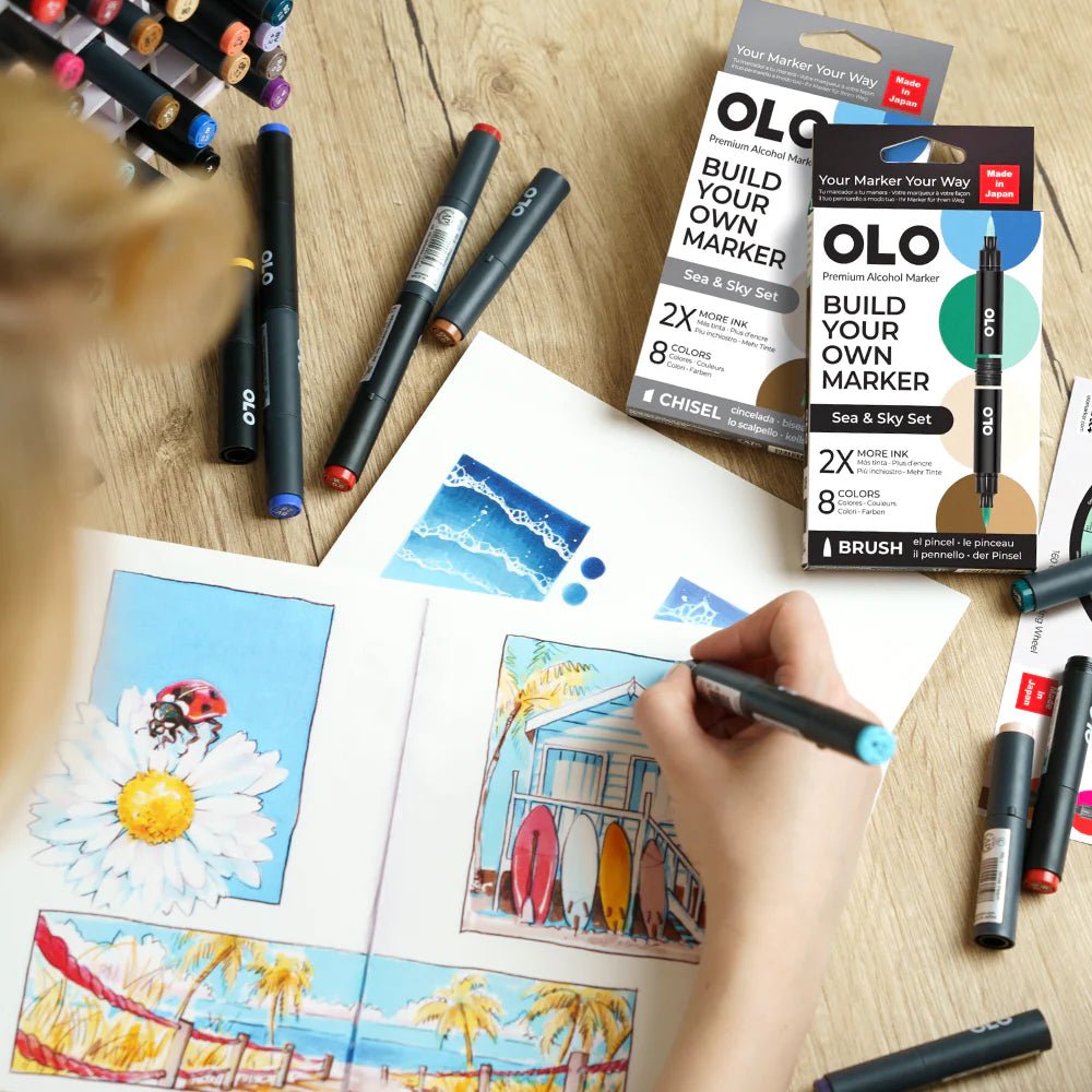 OLO 8 Color Brush Sea & Sky Set - Honey Bee Stamps