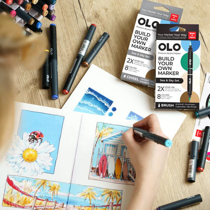 OLO 8 Color Brush Sea & Sky Set - Honey Bee Stamps