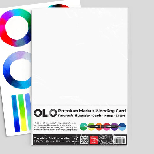 OLO Premium Marker Blending Card - 25 Sheets 8.5"x 11" - Honey Bee Stamps