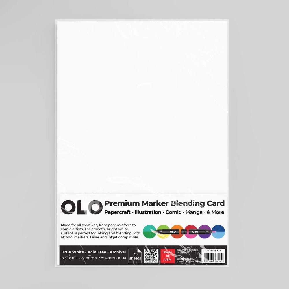 OLO Premium Marker Blending Card - 25 Sheets 8.5"x 11" - Honey Bee Stamps