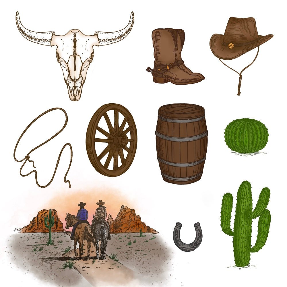 On The Range - 5x7 Rubber Cling Stamp Set - Honey Bee Stamps