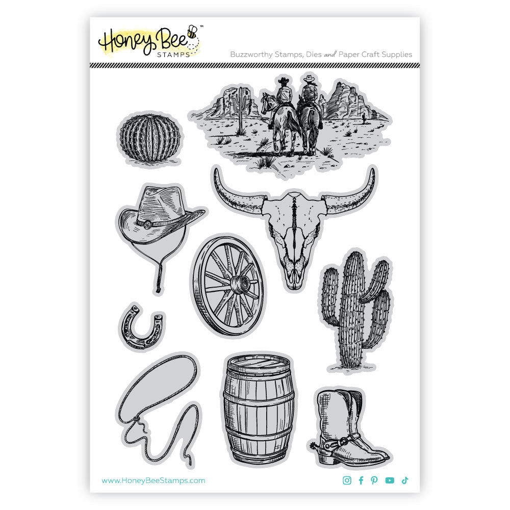 On The Range - 5x7 Rubber Cling Stamp Set - Honey Bee Stamps