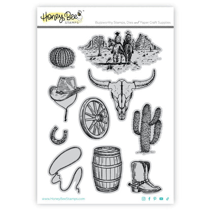 On The Range - 5x7 Rubber Cling Stamp Set - Honey Bee Stamps