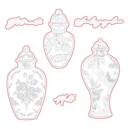 Ornate Ginger Jars - Honey Cuts - Coordinating Dies - Honey Bee Stamps