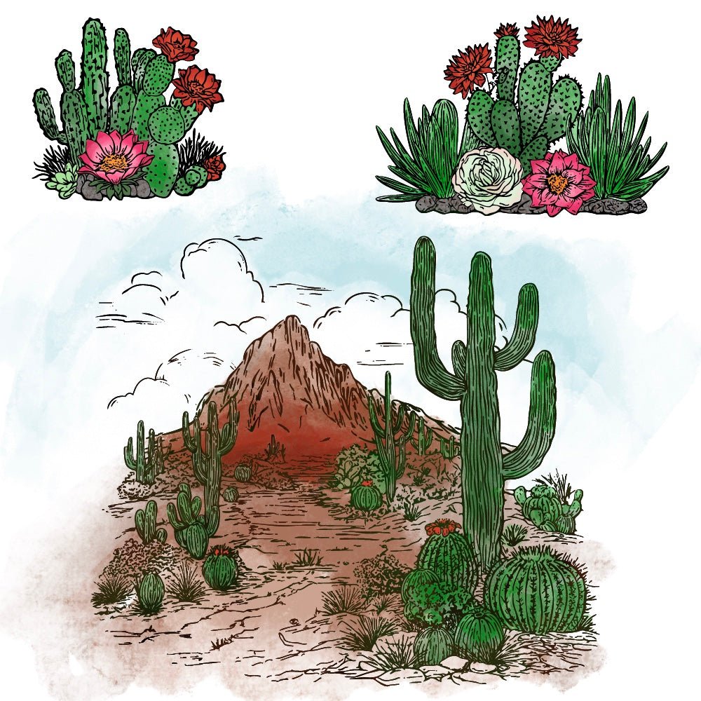 Out West - 5x7 Rubber Cling Stamp Set - Honey Bee Stamps