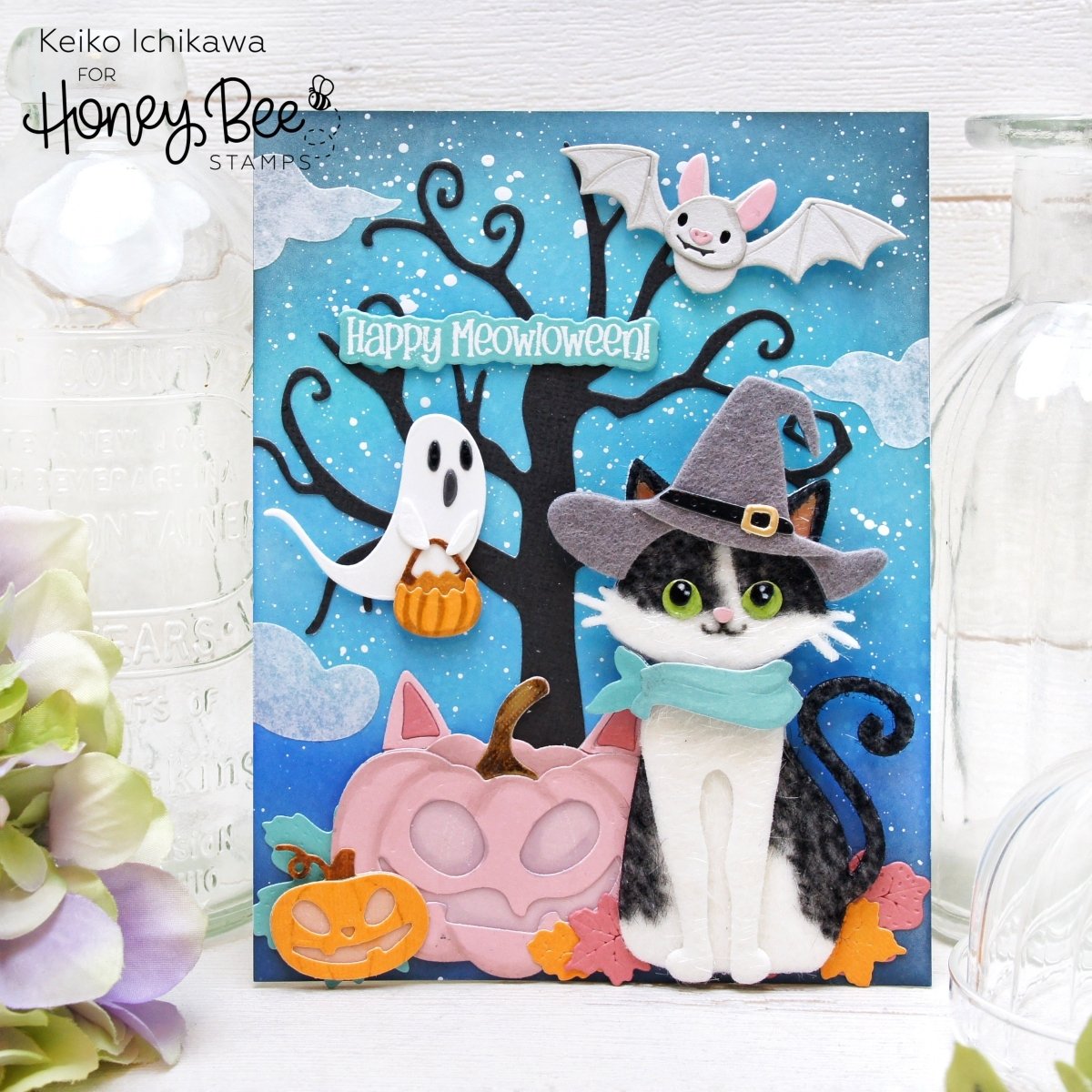 Owlloween - 6x8 Photopolymer Stamp Set - Honey Bee Stamps