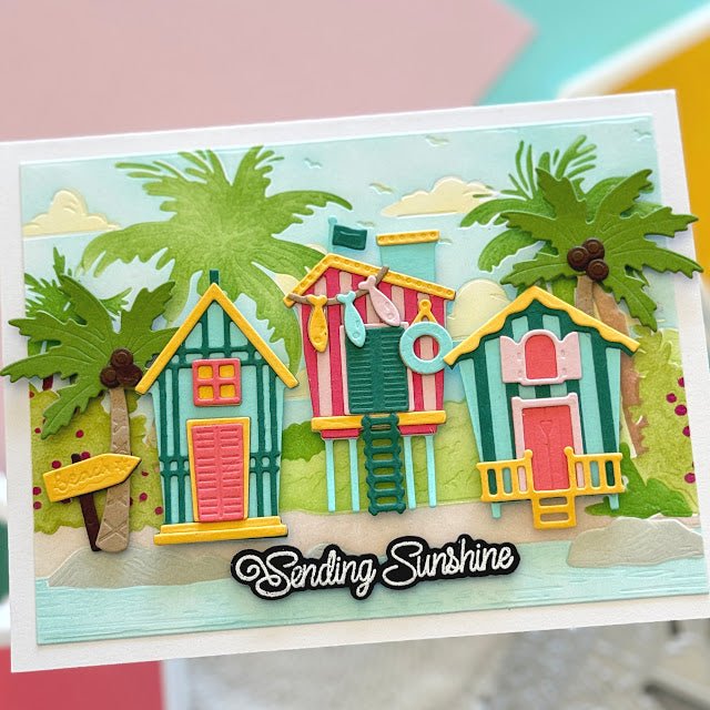 Palm Beach - Set of 6 - 6"x6" Coordinating Stencils - Honey Bee Stamps