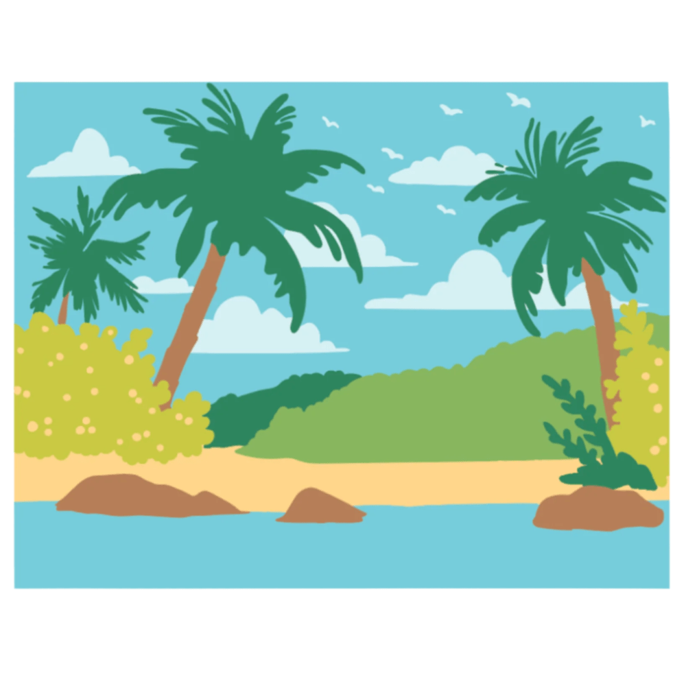 Palm Beach - Set of 6 - 6"x6" Coordinating Stencils - Honey Bee Stamps