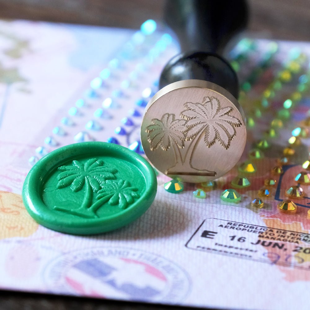 tree rubber stamp Palm Trees Wax Stamper