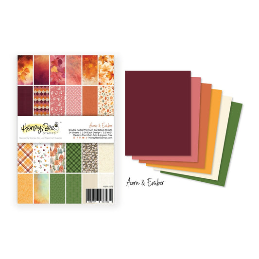 Acorn & Ember Paper Bundle - Paper Pack Plus Coordinating Solid Cardstock Pack