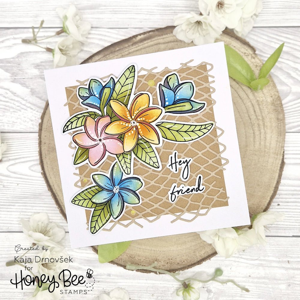 Paradise Plumeria - Set of 6 - 6"x6" Coordinating Stencils - Honey Bee Stamps