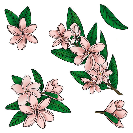 Paradise Plumeria - Set of 6 - 6"x6" Coordinating Stencils - Honey Bee Stamps