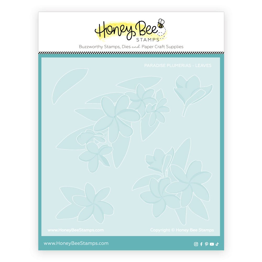 Paradise Plumeria - Set of 6 - 6"x6" Coordinating Stencils - Honey Bee Stamps