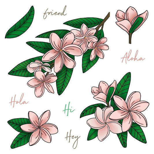 Paradise Plumerias - 6x6 Photopolymer Stamp Set - Honey Bee Stamps