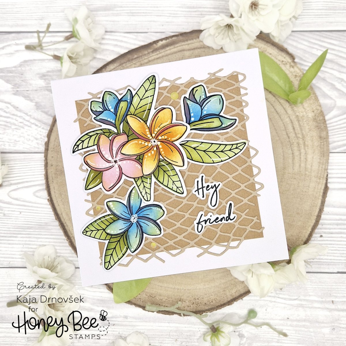 Paradise Plumerias - 6x6 Photopolymer Stamp Set - Honey Bee Stamps