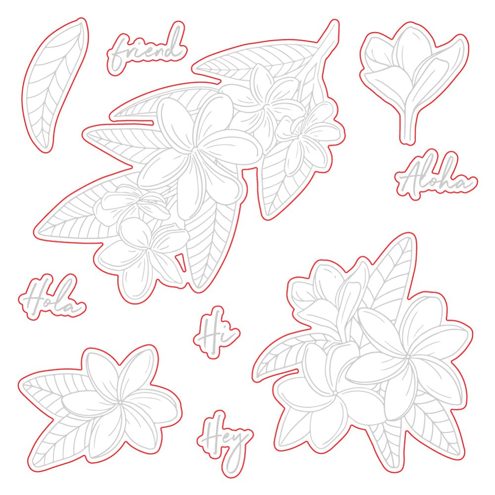 Paradise Plumerias - Honey Cuts - Coordinating Dies - Honey Bee Stamps