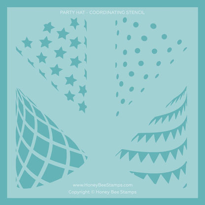 Party Hat - 6"x6" Coordinating Stencil - Honey Bee Stamps