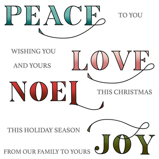 Peace, Love, Joy - 4x4 Photopolymer Stamp Set - Honey Bee Stamps