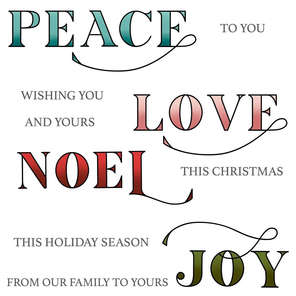 Peace, Love, Joy - 4x4 Photopolymer Stamp Set - Honey Bee Stamps