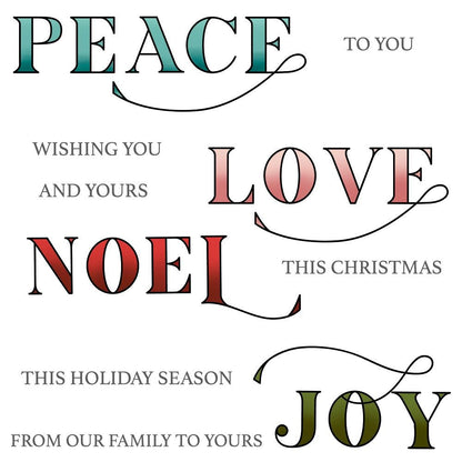 Peace, Love, Joy - 4x4 Photopolymer Stamp Set - Honey Bee Stamps