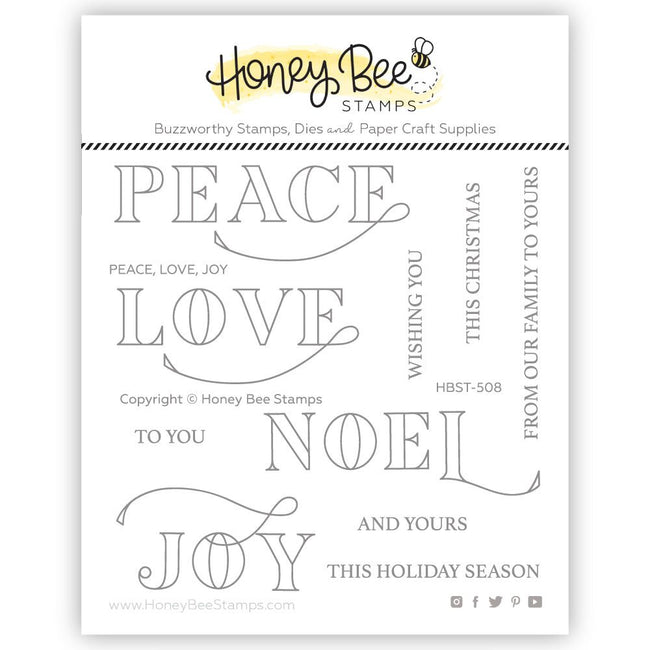 Peace, Love, Joy 4x4 Stamp Set - Honey Bee Stamps
