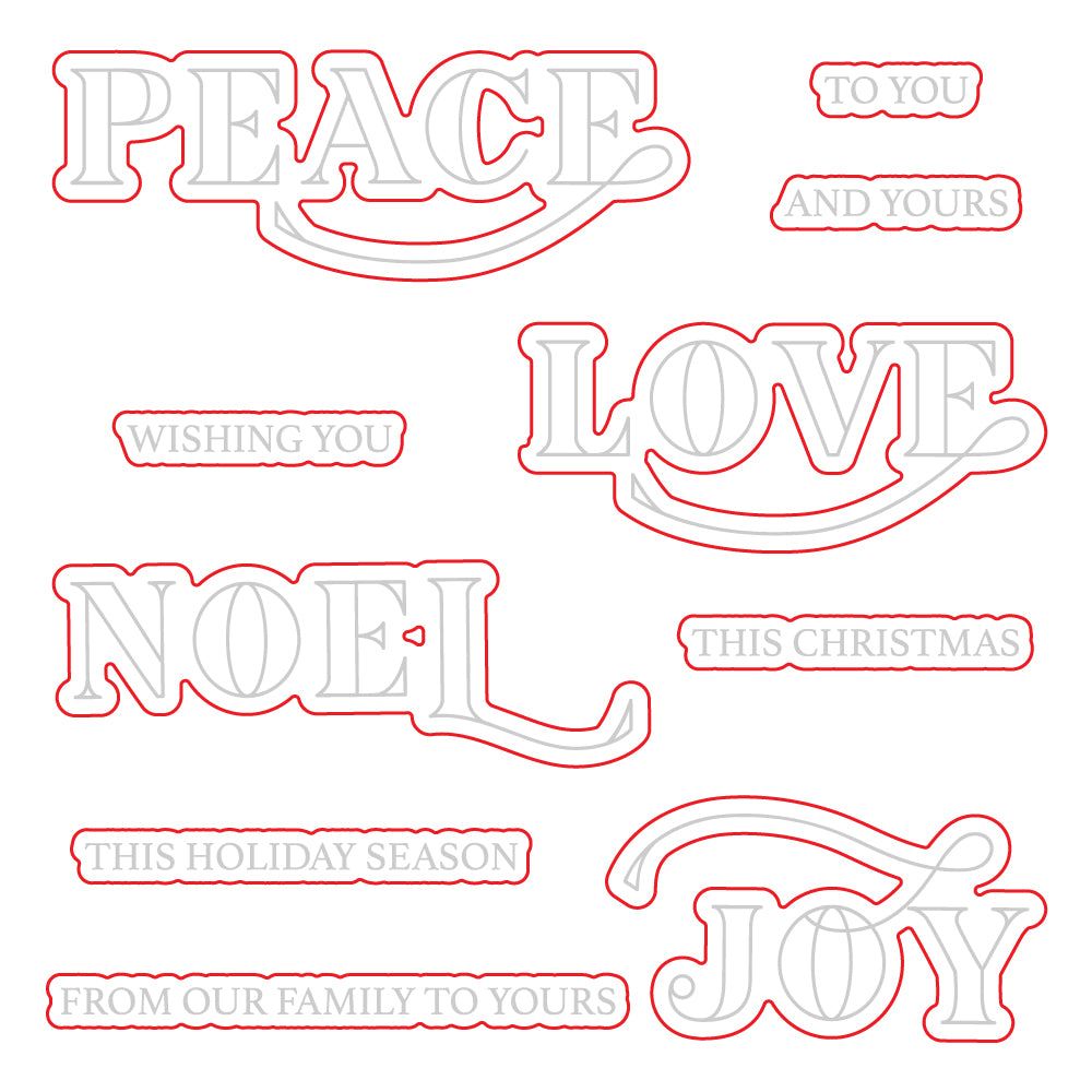 Peace, Love, Joy - Honey Cuts - Coordinating Dies - Honey Bee Stamps