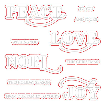 Peace, Love, Joy - Honey Cuts - Coordinating Dies - Honey Bee Stamps