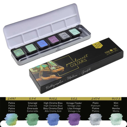 Pearlescent Colors by FINETEC - Cool - 6 pan set - Honey Bee Stamps