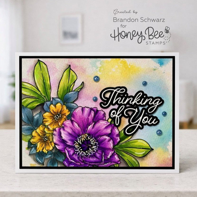 Perfect Peonies - 6x8 Photopolymer Stamp Set - Honey Bee Stamps