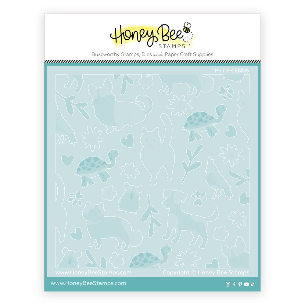 Pet Friends Stencil and Coordinating Honey Cuts Bundle - Honey Bee Stamps