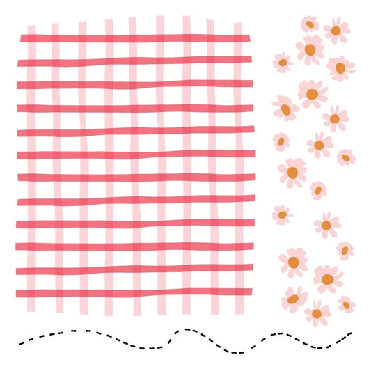 Picnic Blanket Builder - 6"x6" Stencil Set of 2 Coordinating Stencils - Honey Bee Stamps